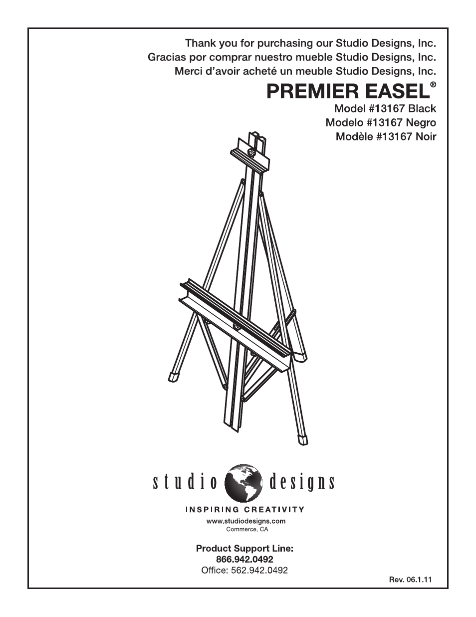 Studio Designs Premier Easel User Manual | 6 pages