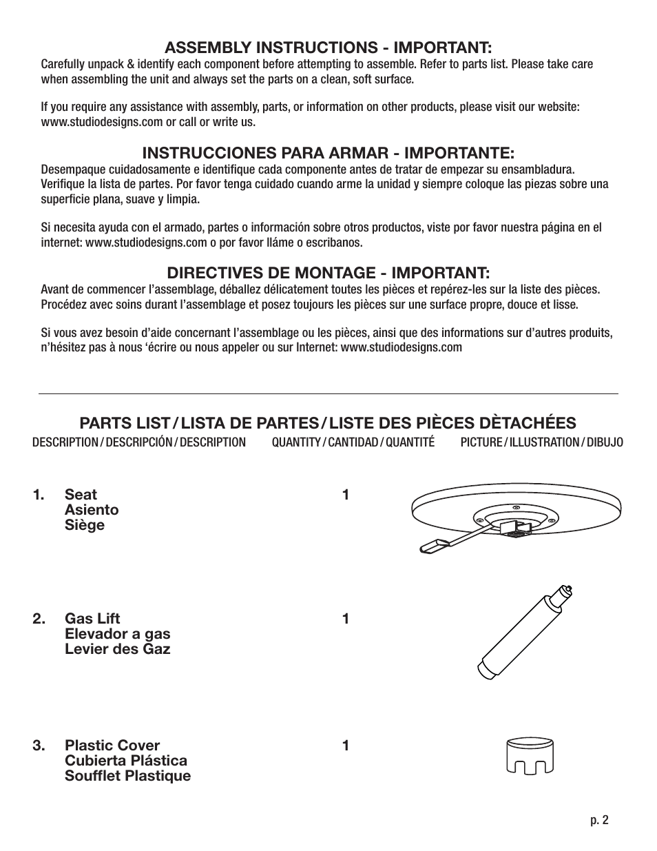 Studio Designs Retro Stool User Manual | Page 2 / 5