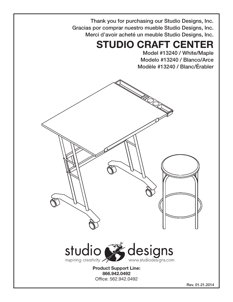 Studio Designs Studio Craft Center User Manual | 11 pages