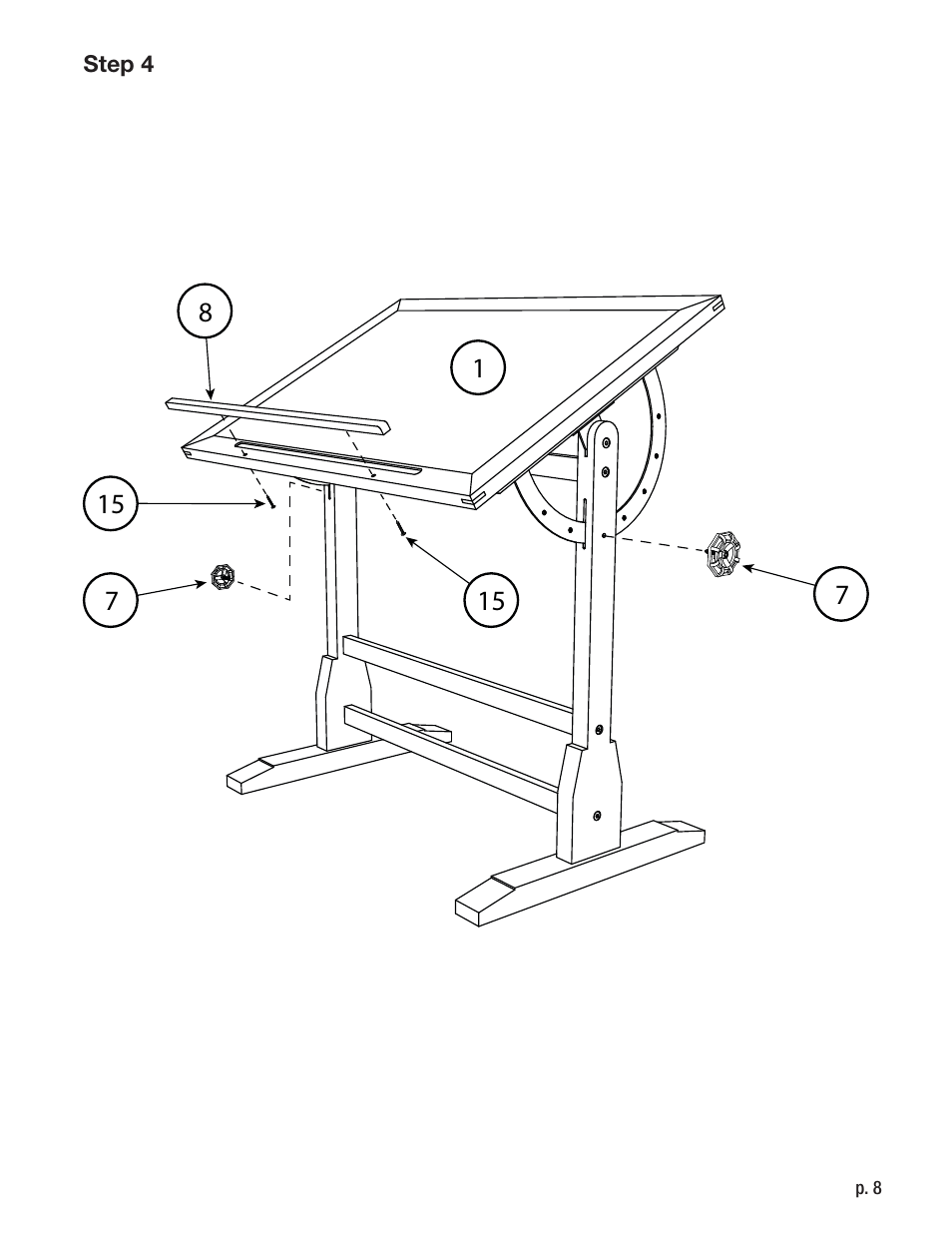 Studio Designs Vintage Drafting Table 42 inch User Manual | Page 8 / 9