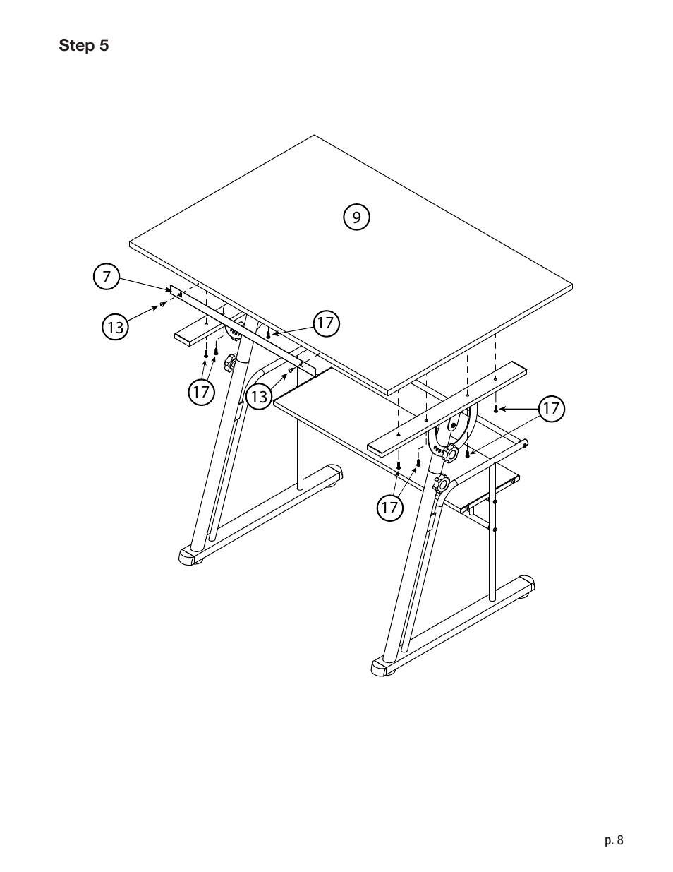 Studio Designs Zenith Drafting Table User Manual | Page 8 / 9