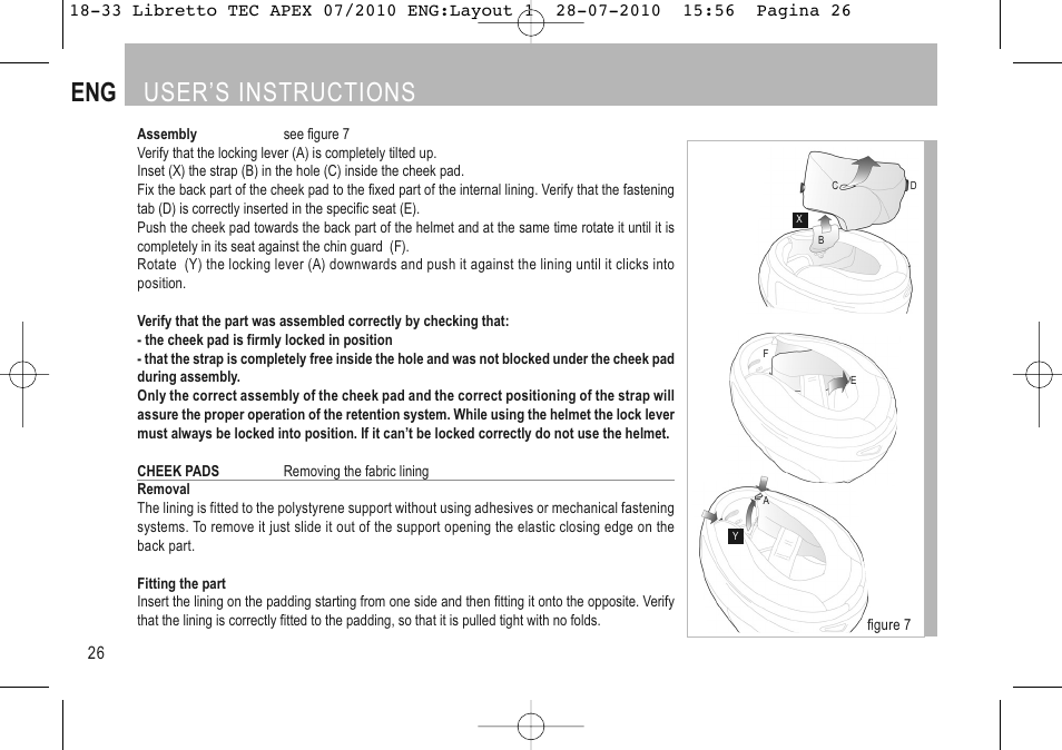 Eng user’s instructions | SUOMY Apex User Manual | Page 28 / 100