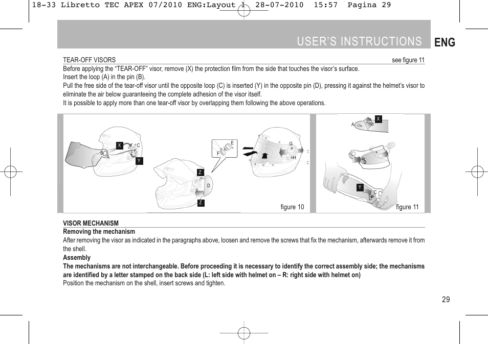 User’s instructions eng | SUOMY Apex User Manual | Page 31 / 100