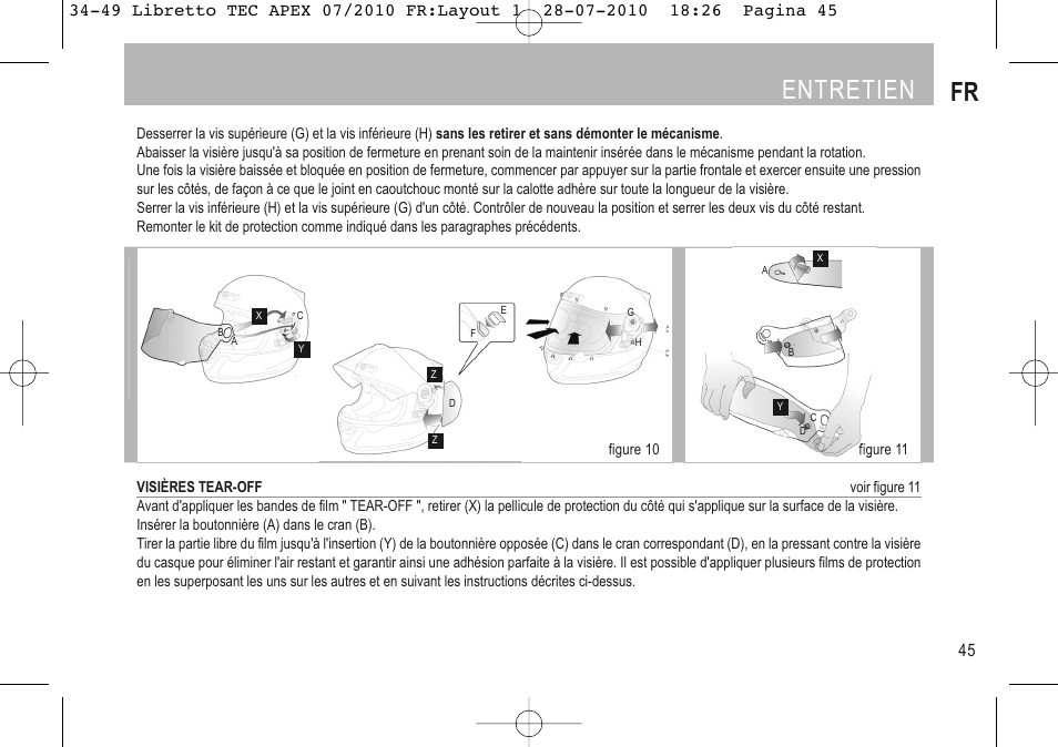 Entretien fr | SUOMY Apex User Manual | Page 47 / 100