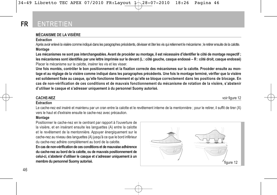 Fr entretien | SUOMY Apex User Manual | Page 48 / 100