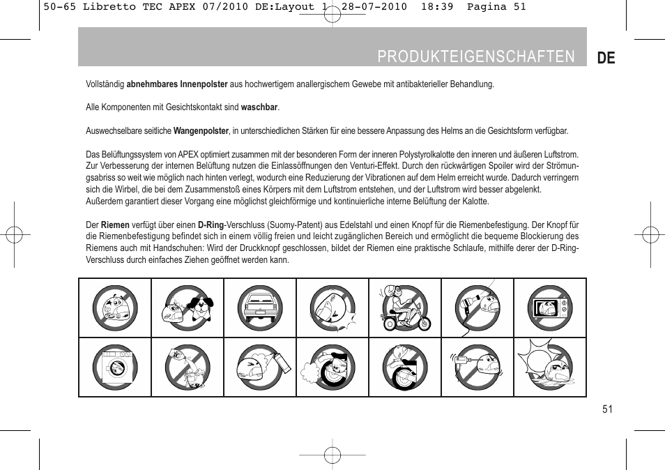 Produkteigenschaften de | SUOMY Apex User Manual | Page 53 / 100