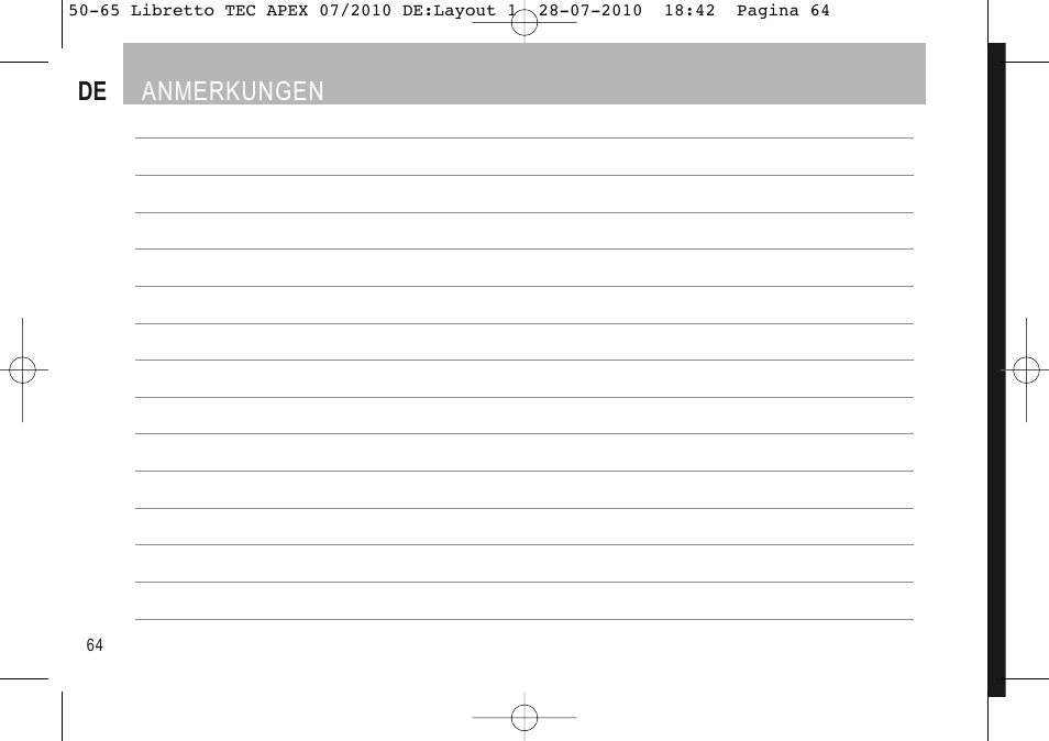De anmerkungen | SUOMY Apex User Manual | Page 66 / 100