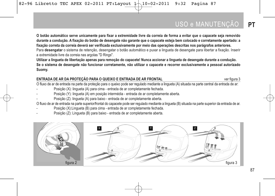 Uso e manutenção pt | SUOMY Apex User Manual | Page 89 / 100