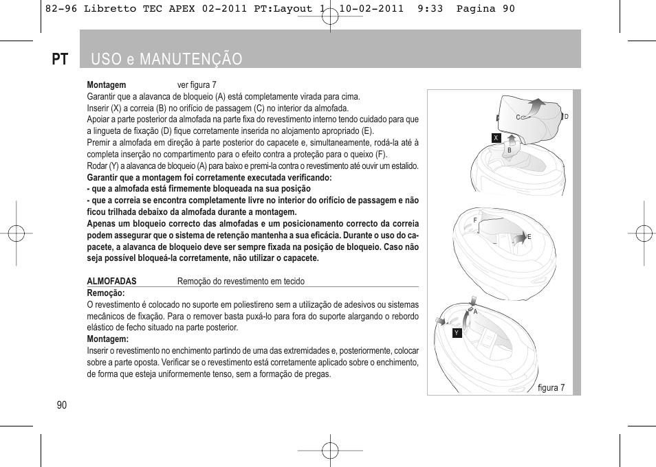 Pt uso e manutenção | SUOMY Apex User Manual | Page 92 / 100