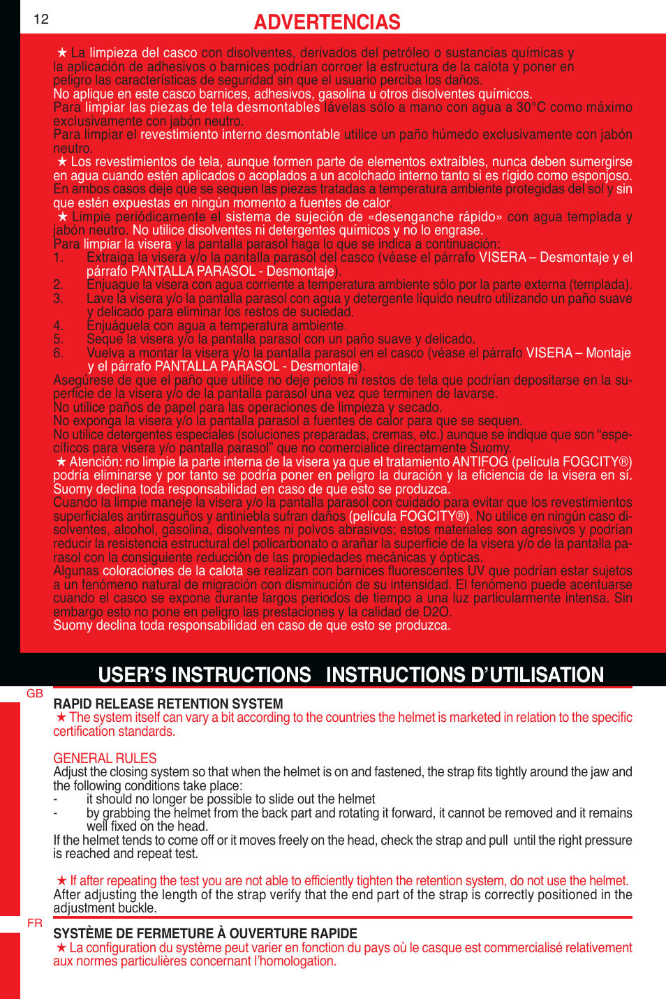 SUOMY D2O User Manual | Page 12 / 36