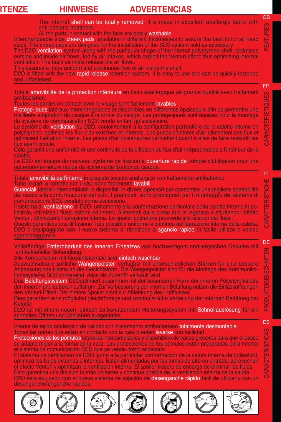 Rtenze hinweise advertencias | SUOMY D2O User Manual | Page 5 / 36