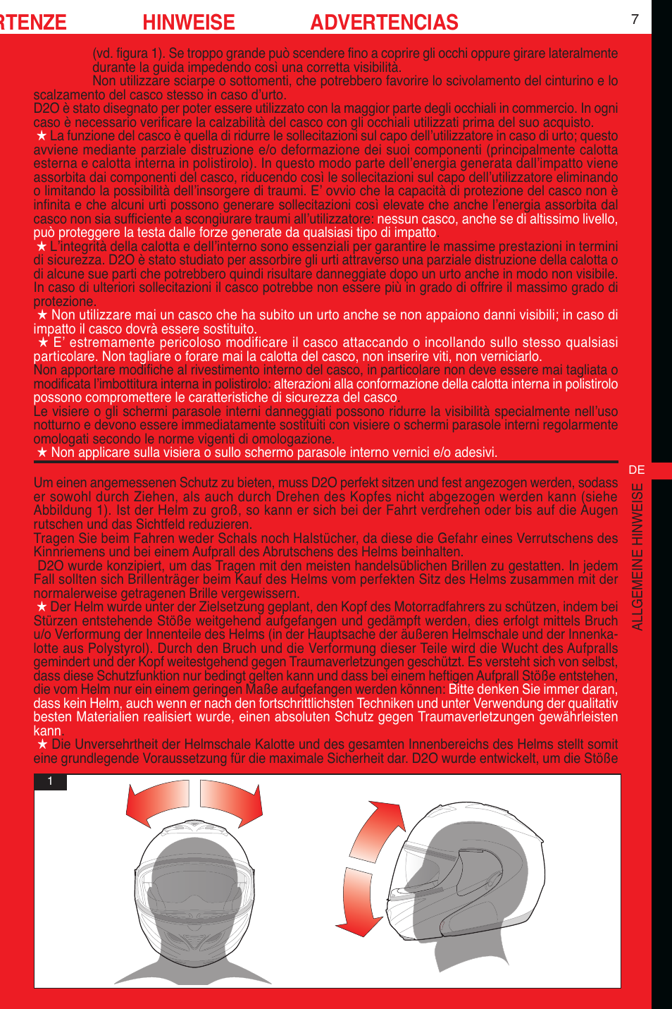 Rtenze hinweise advertencias | SUOMY D2O User Manual | Page 7 / 36