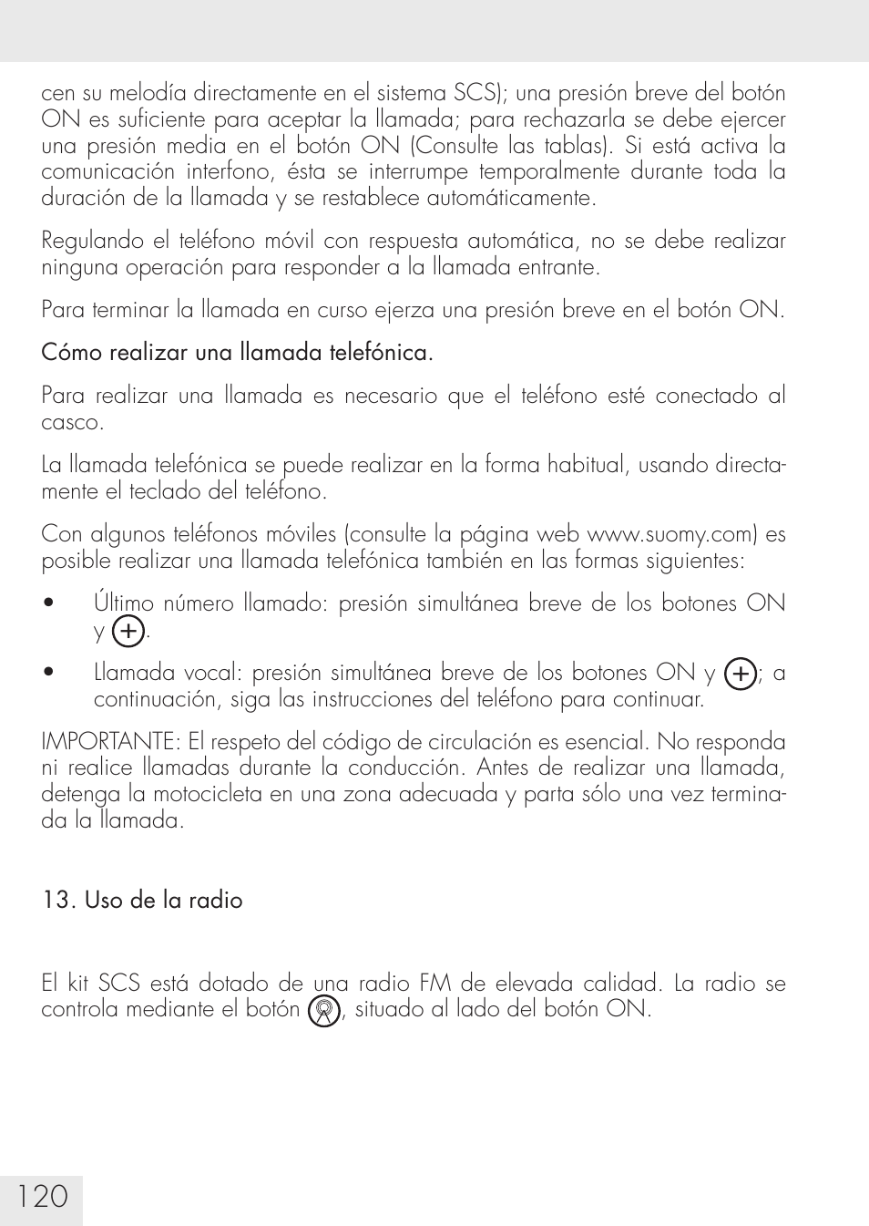 SUOMY Communication System SCS User Manual | Page 122 / 171