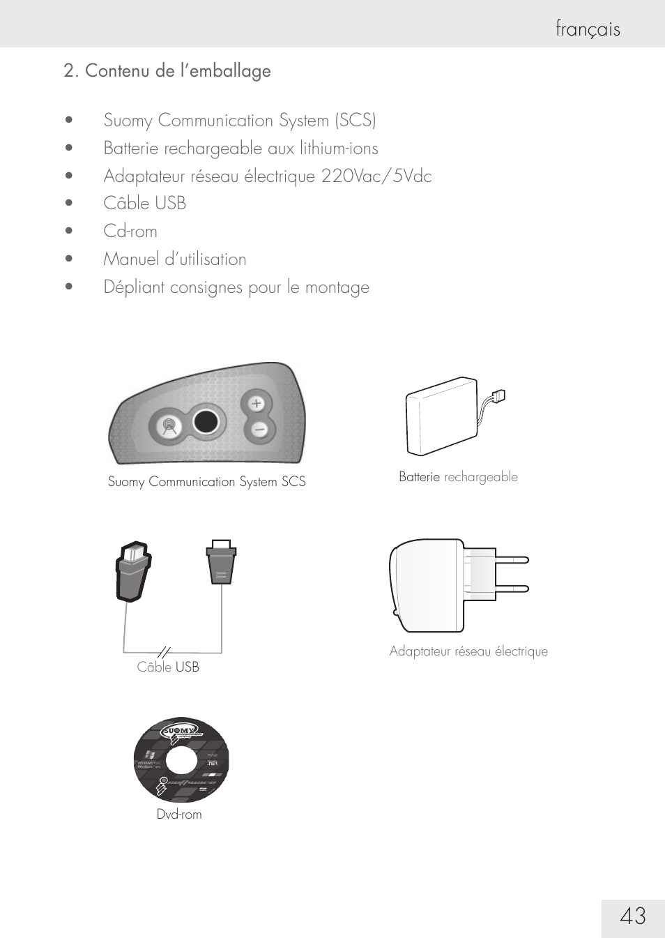 Français | SUOMY Communication System SCS User Manual | Page 45 / 171
