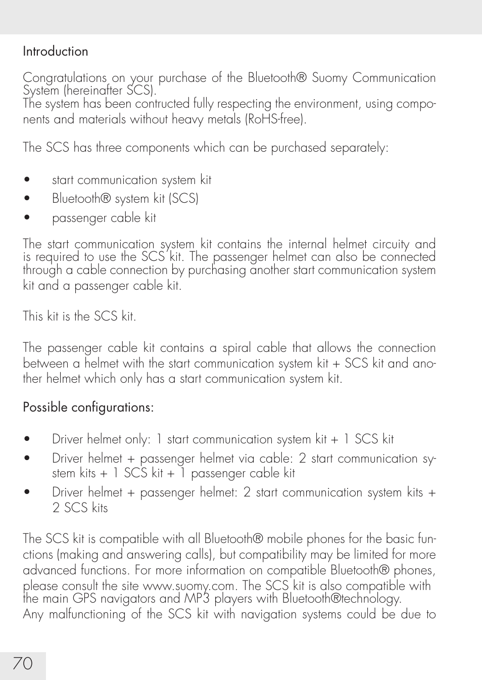 SUOMY Communication System SCS User Manual | Page 72 / 171