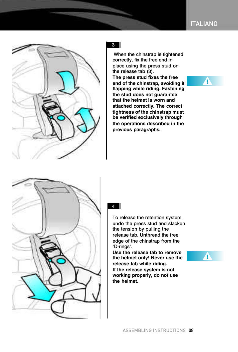 Italiano | SUOMY F1 User Manual | Page 9 / 15