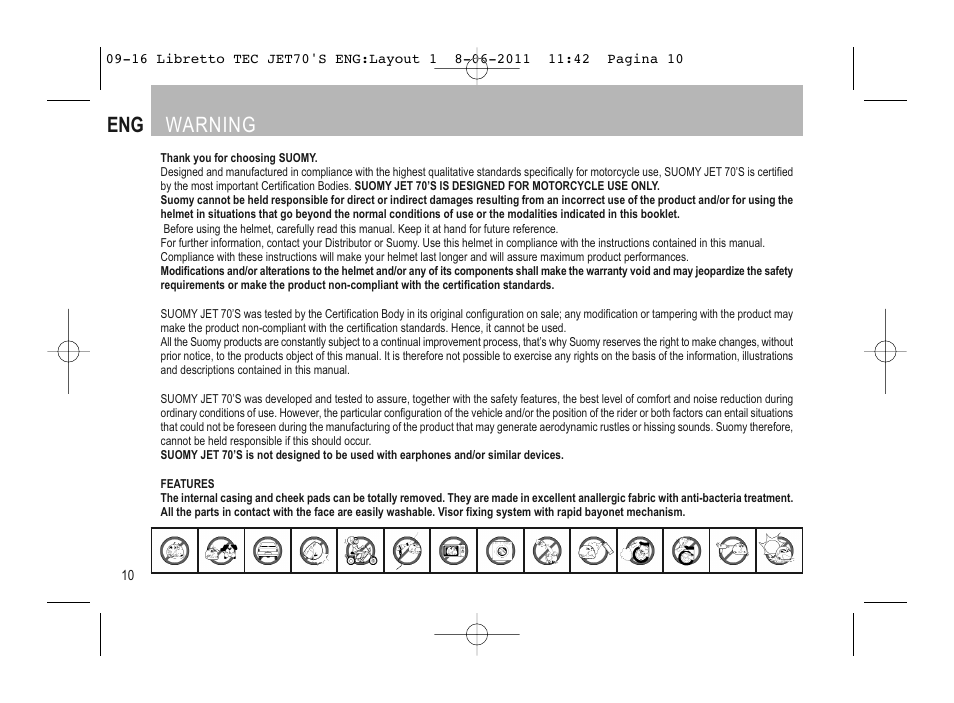 English, Eng warning | SUOMY Jet 70s User Manual | Page 11 / 42