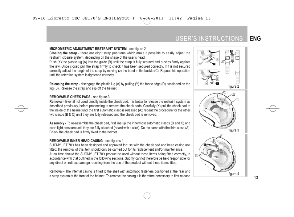 User’s instructions eng | SUOMY Jet 70s User Manual | Page 14 / 42
