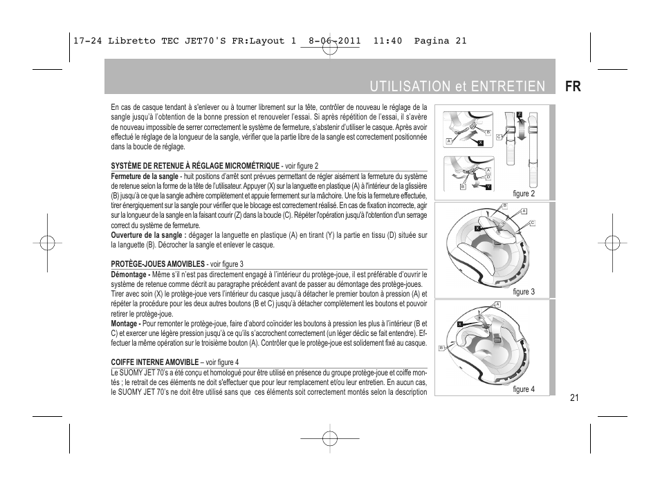 Utilisation et entretien fr | SUOMY Jet 70s User Manual | Page 22 / 42