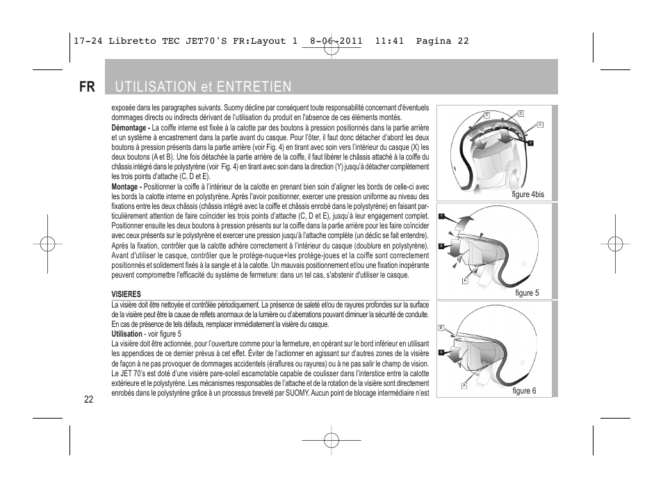 Fr utilisation et entretien | SUOMY Jet 70s User Manual | Page 23 / 42