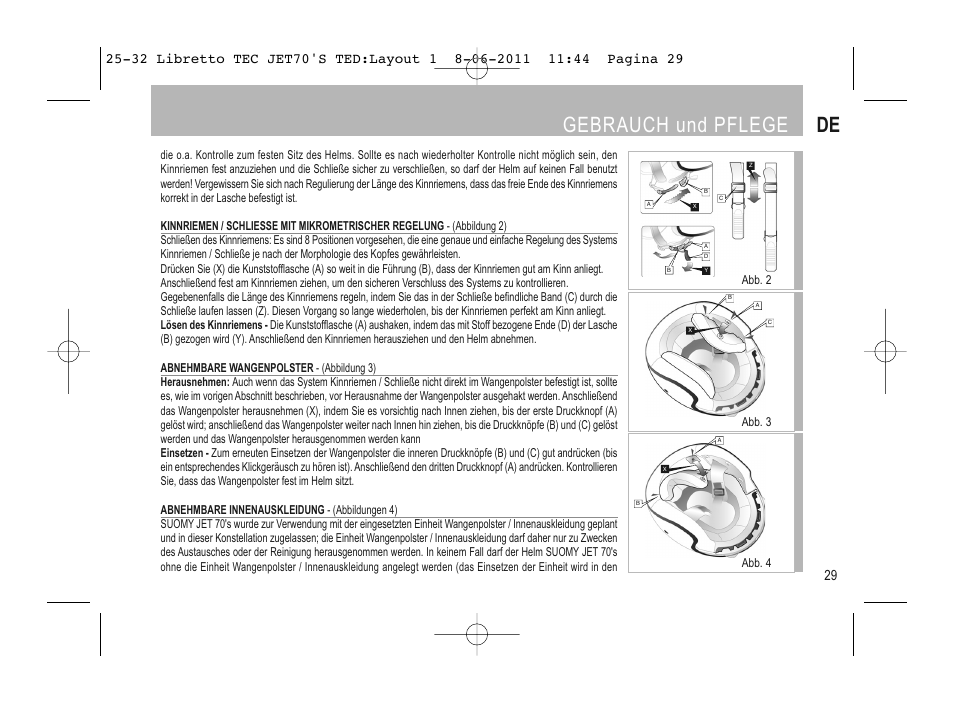 Gebrauch und pflege de | SUOMY Jet 70s User Manual | Page 30 / 42