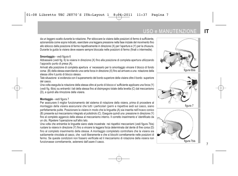 Uso e manutenzione it | SUOMY Jet 70s User Manual | Page 8 / 42