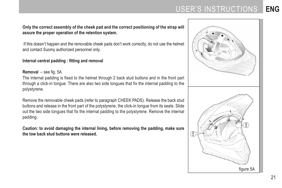 User’s instructions eng | SUOMY Mr Jump User Manual | Page 23 / 76