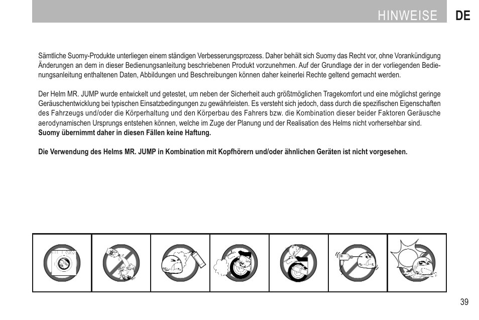 Deutsch, Hinweise de | SUOMY Mr Jump User Manual | Page 41 / 76