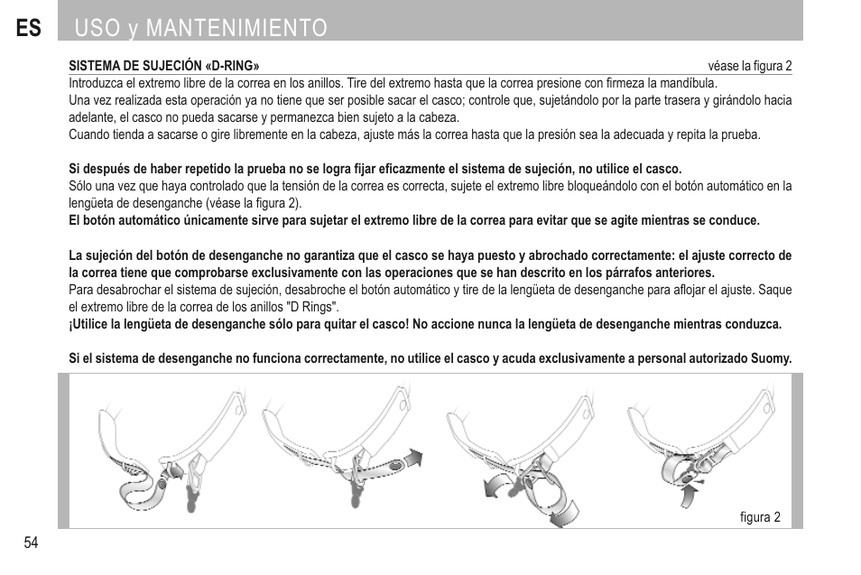 Es uso y mantenimiento | SUOMY Mr Jump User Manual | Page 56 / 76