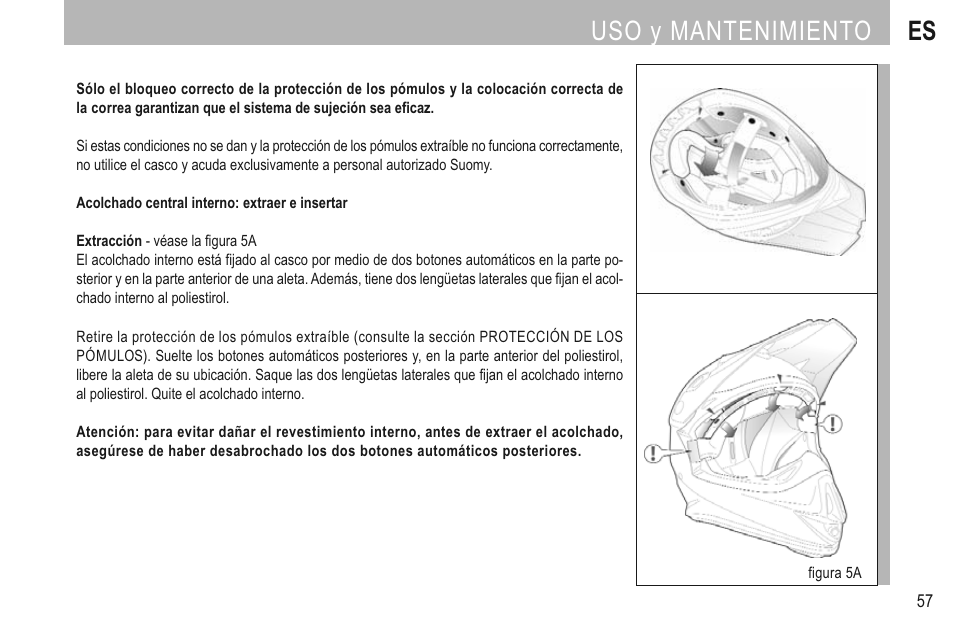 Uso y mantenimiento es | SUOMY Mr Jump User Manual | Page 59 / 76