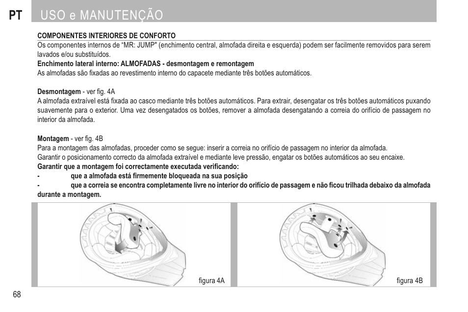 Pt uso e manutenção | SUOMY Mr Jump User Manual | Page 70 / 76