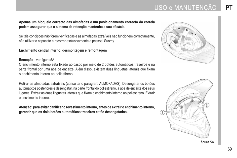 Uso e manutenção pt | SUOMY Mr Jump User Manual | Page 71 / 76