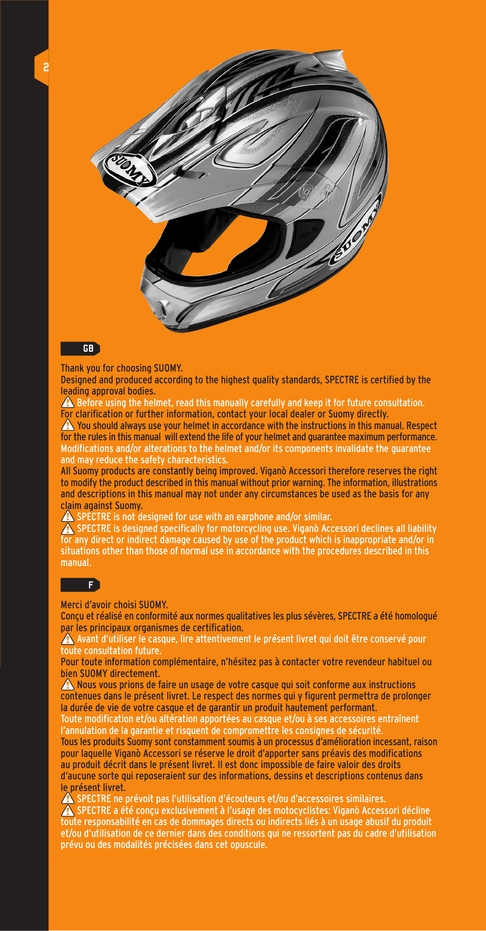 SUOMY Spectre User Manual | Page 2 / 24