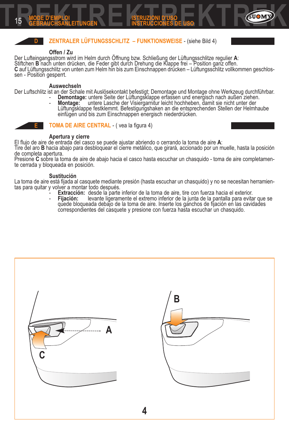 Ktrektrektrektrek, 4a b c | SUOMY Trek User Manual | Page 15 / 31