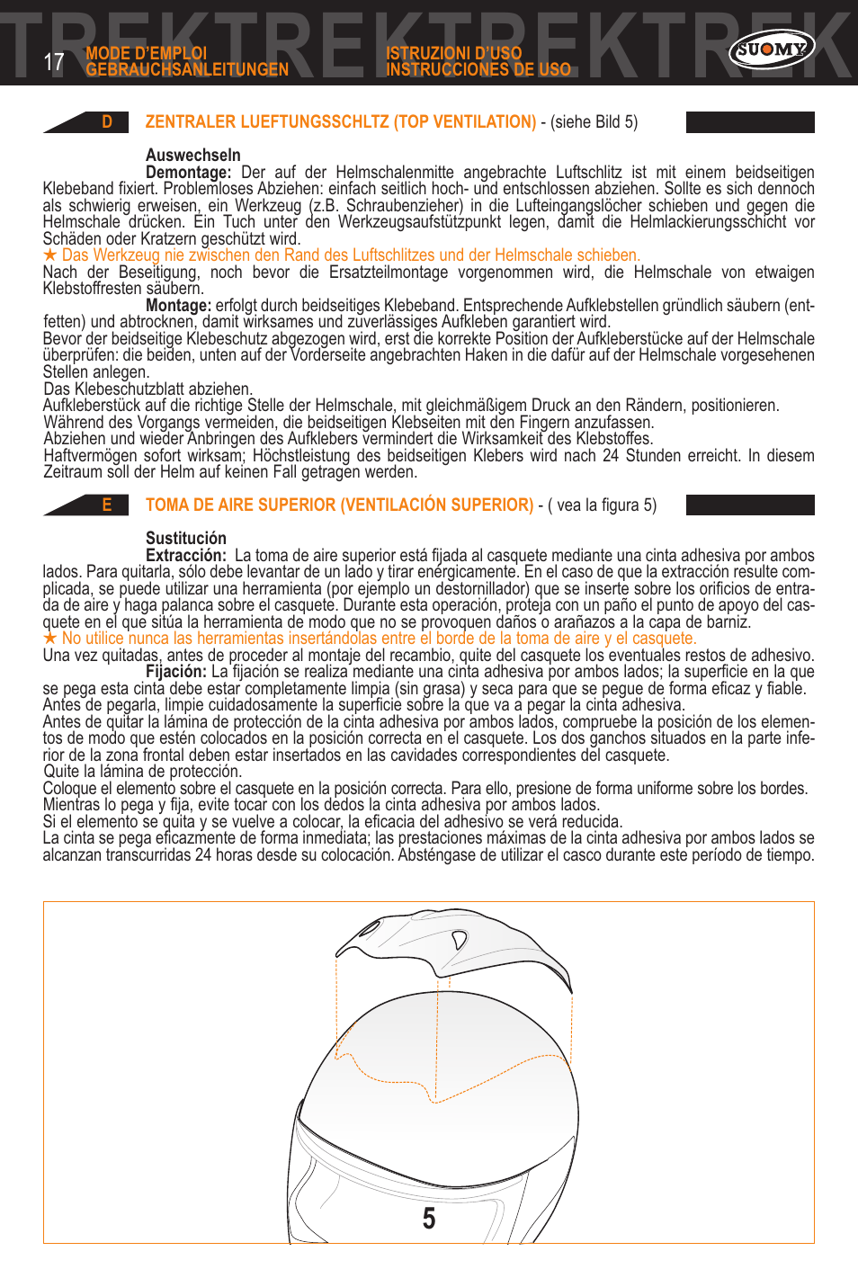 Ktrektrektrektrek | SUOMY Trek User Manual | Page 17 / 31