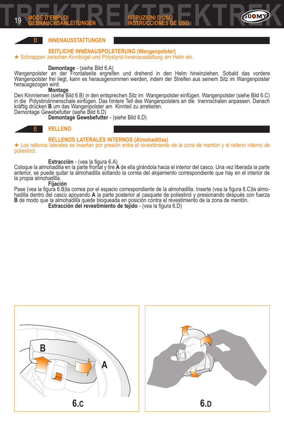 Ktrektrektrektrek | SUOMY Trek User Manual | Page 19 / 31