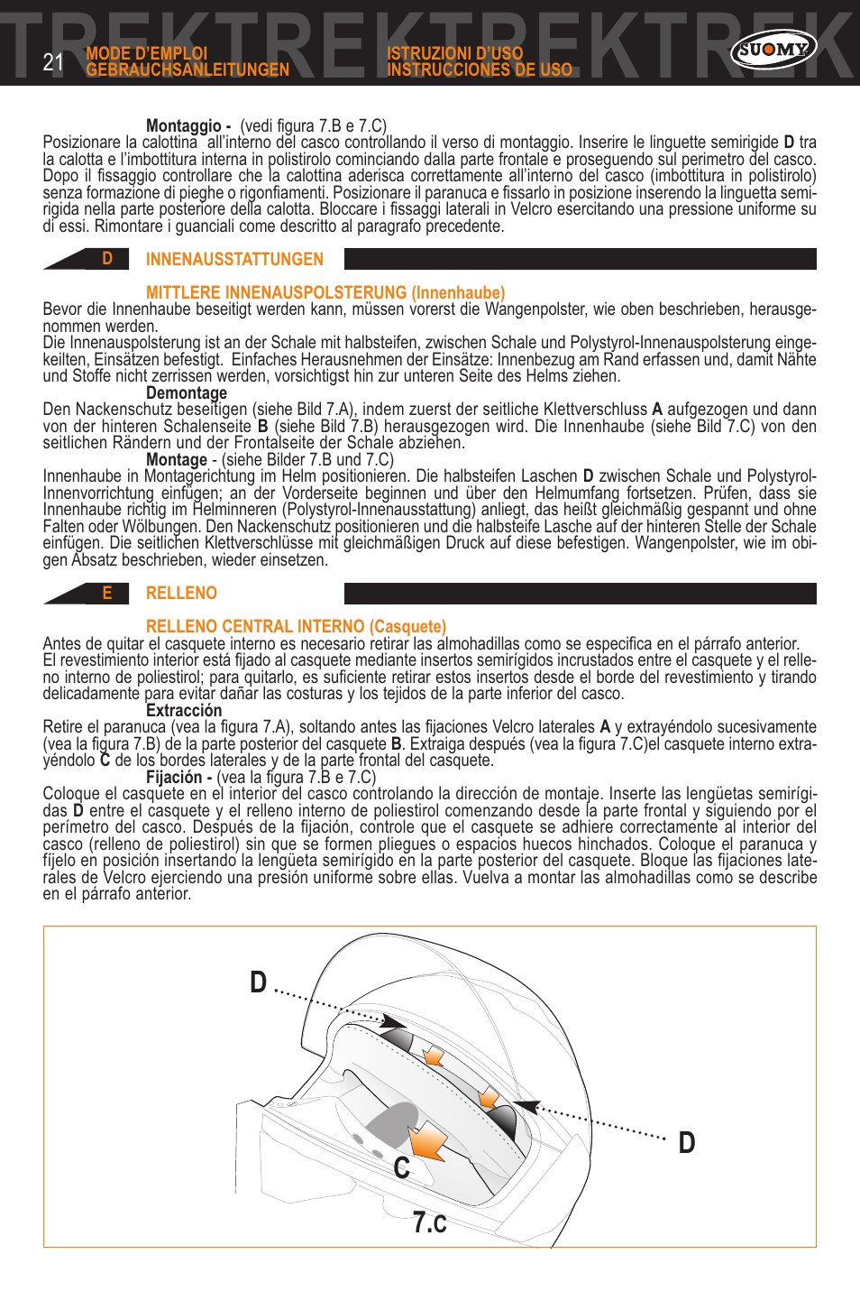 Ktrektrektrektrek | SUOMY Trek User Manual | Page 21 / 31