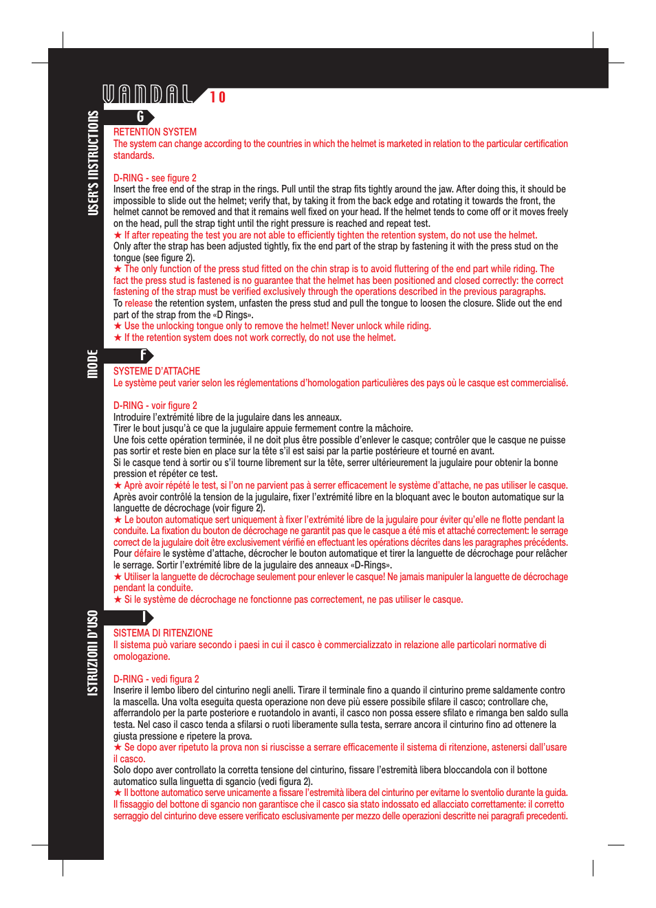 SUOMY Vandal User Manual | Page 10 / 40