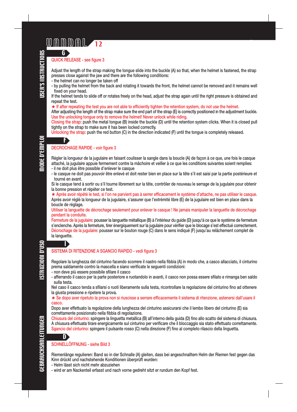 SUOMY Vandal User Manual | Page 12 / 40