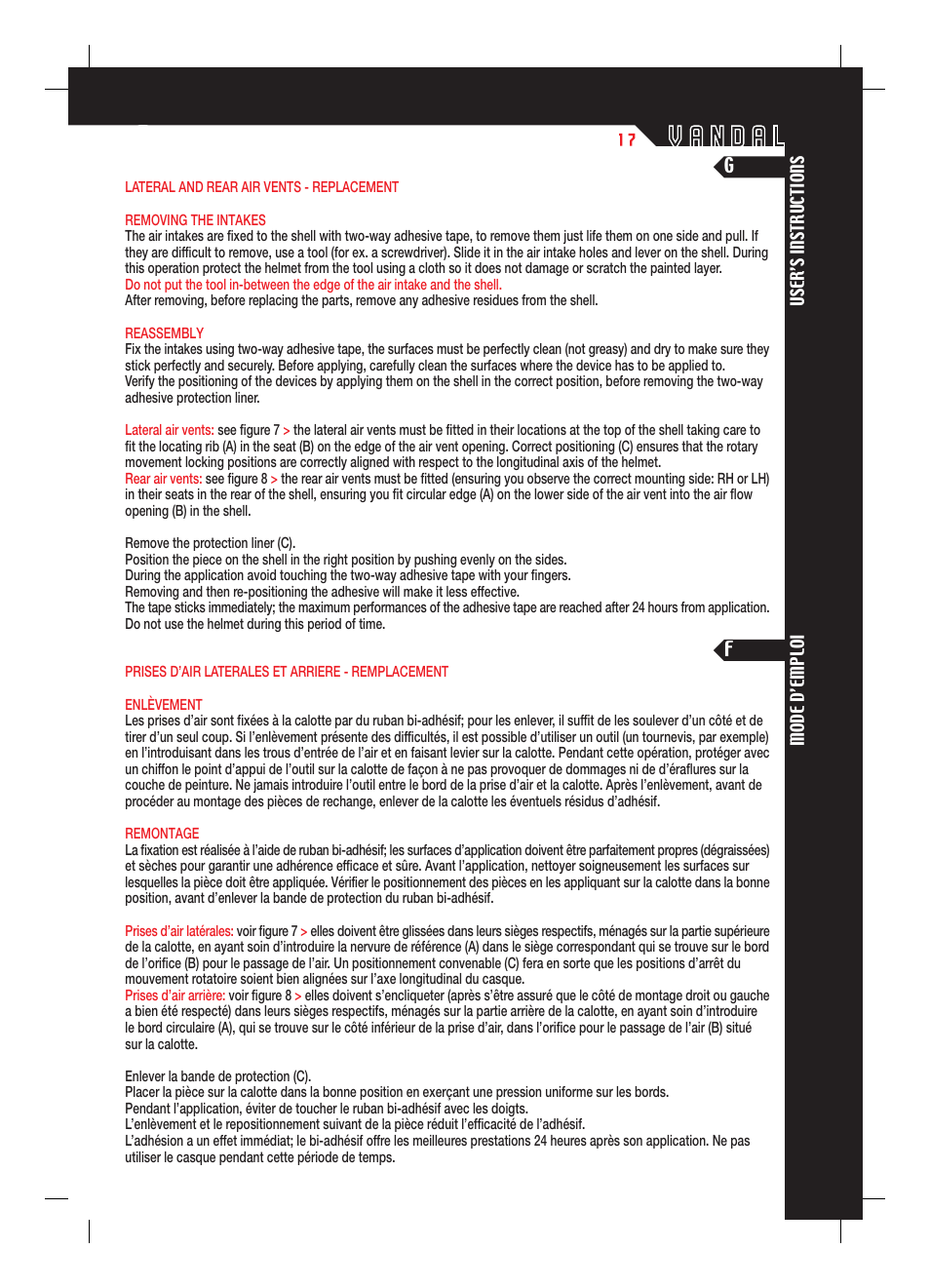 SUOMY Vandal User Manual | Page 17 / 40