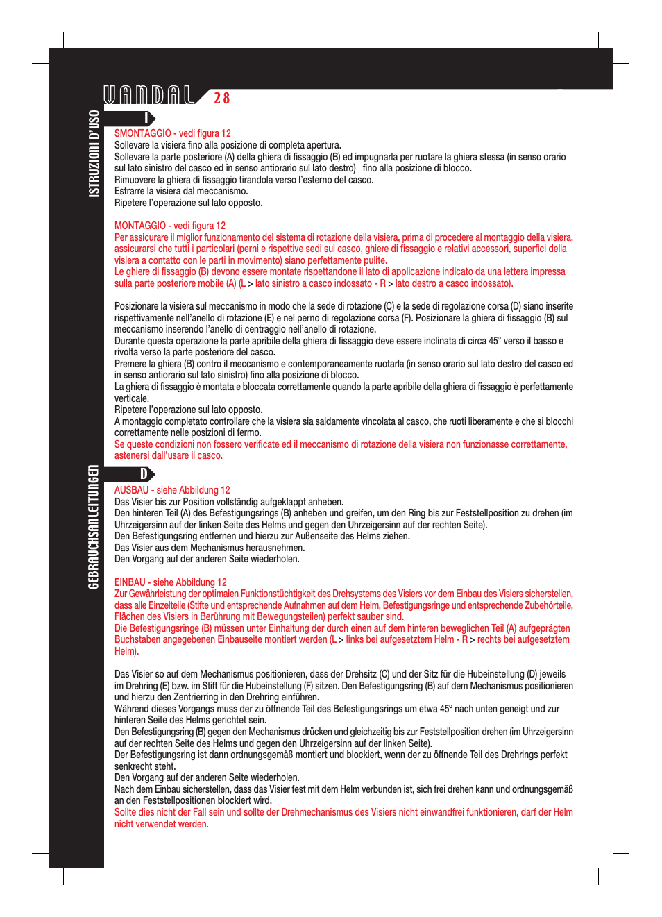 SUOMY Vandal User Manual | Page 28 / 40