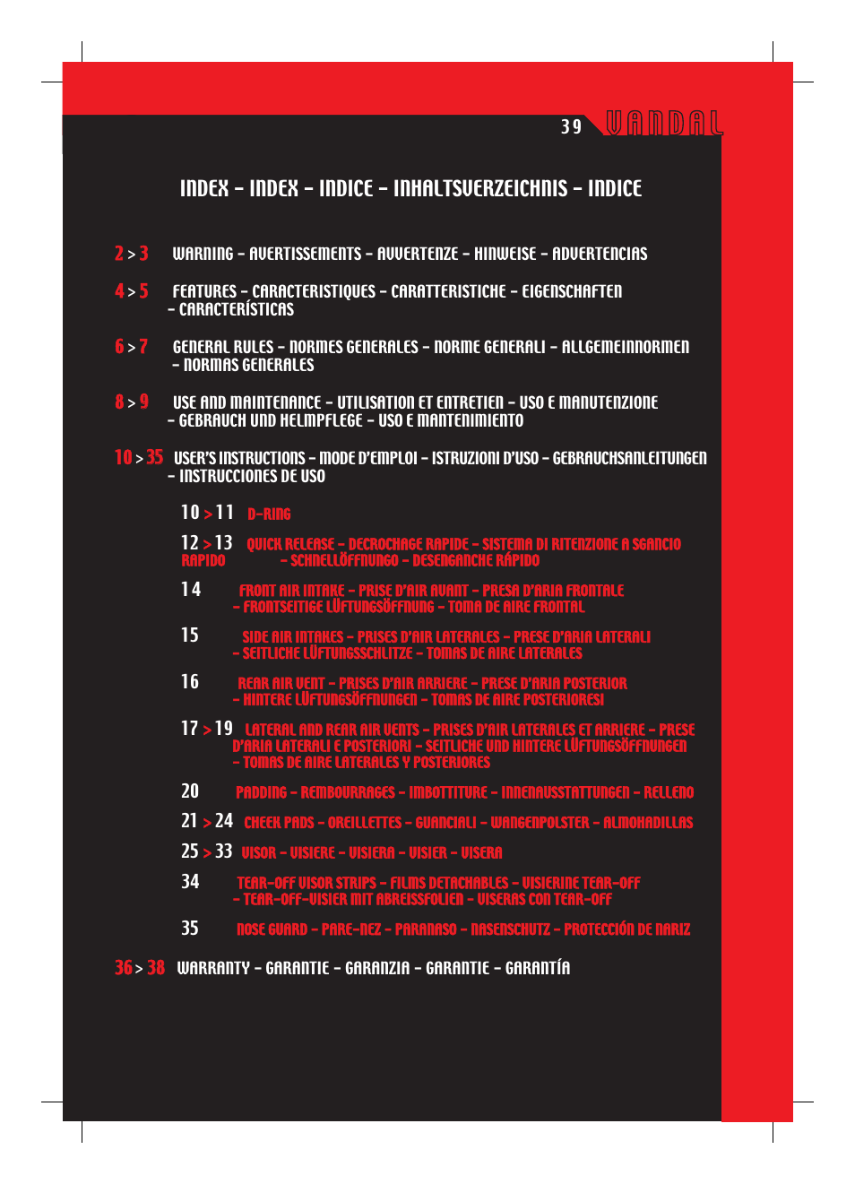 SUOMY Vandal User Manual | Page 39 / 40
