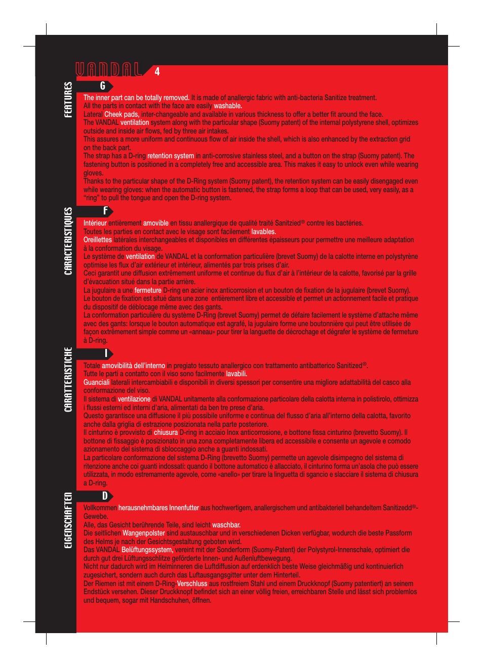 SUOMY Vandal User Manual | Page 4 / 40