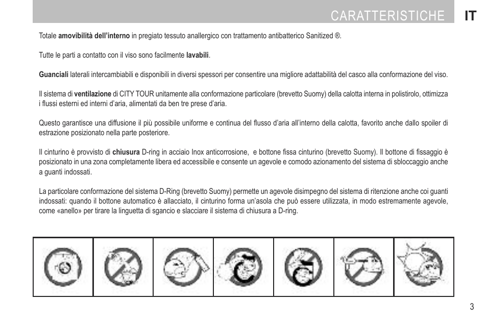 Caratteristiche it | SUOMY City Tour User Manual | Page 5 / 75