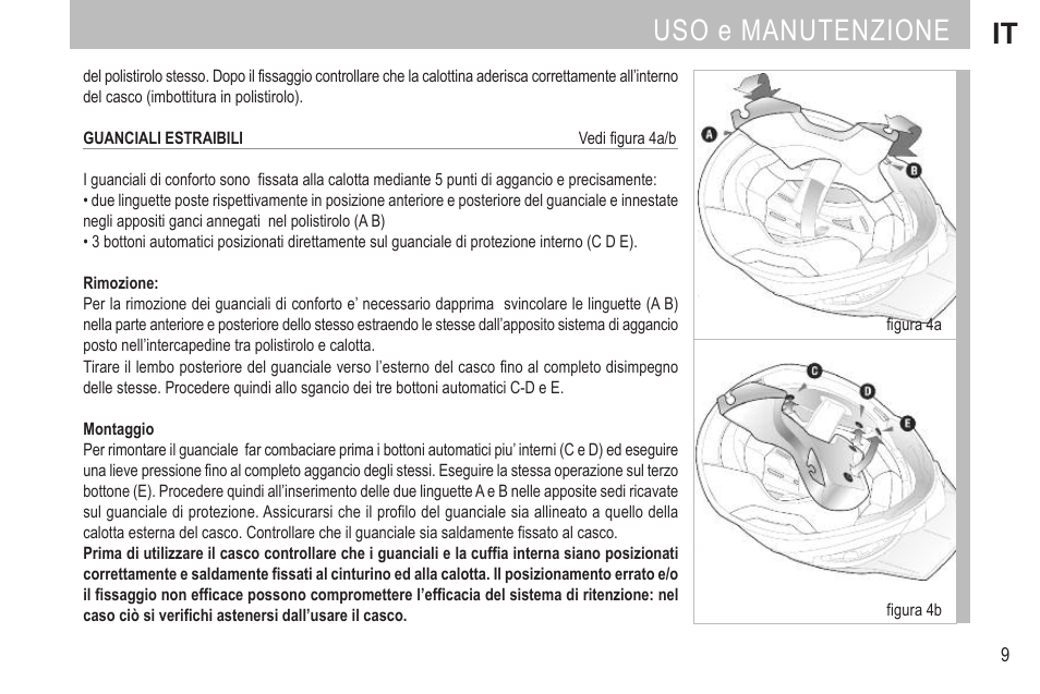 Uso e manutenzione it | SUOMY MX Tourer User Manual | Page 11 / 99