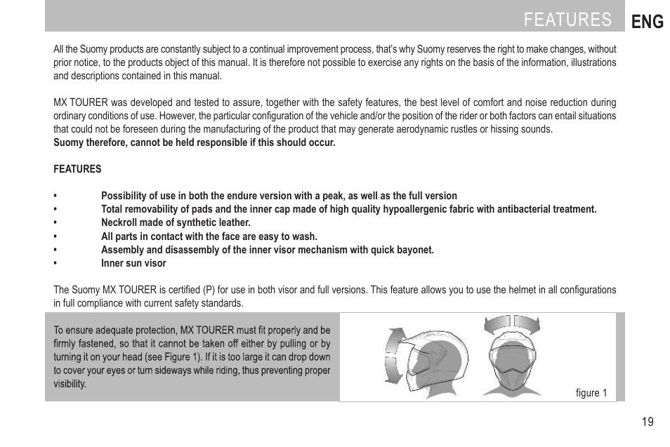 Features eng | SUOMY MX Tourer User Manual | Page 21 / 99