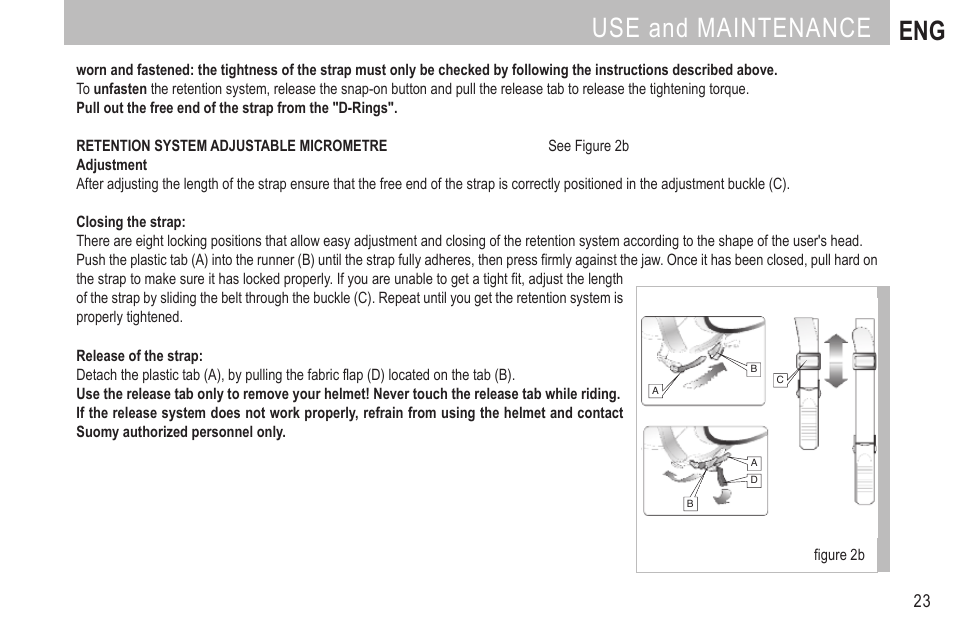 Use and maintenance eng | SUOMY MX Tourer User Manual | Page 25 / 99
