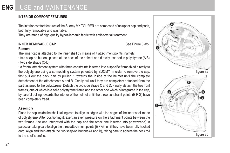 Eng use and maintenance | SUOMY MX Tourer User Manual | Page 26 / 99