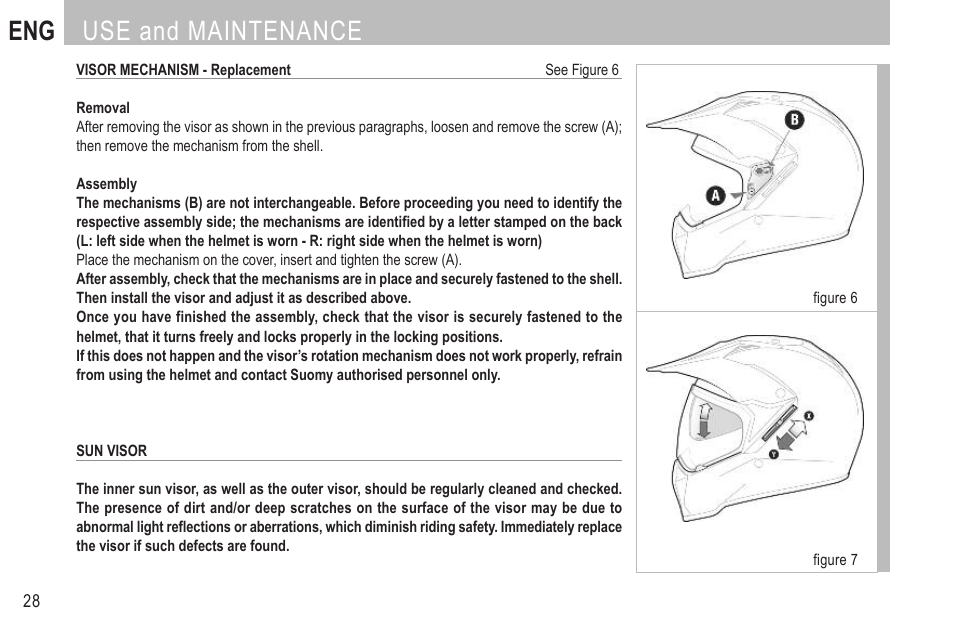 Eng use and maintenance | SUOMY MX Tourer User Manual | Page 30 / 99