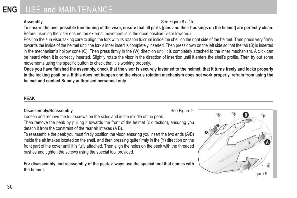 Eng use and maintenance | SUOMY MX Tourer User Manual | Page 32 / 99